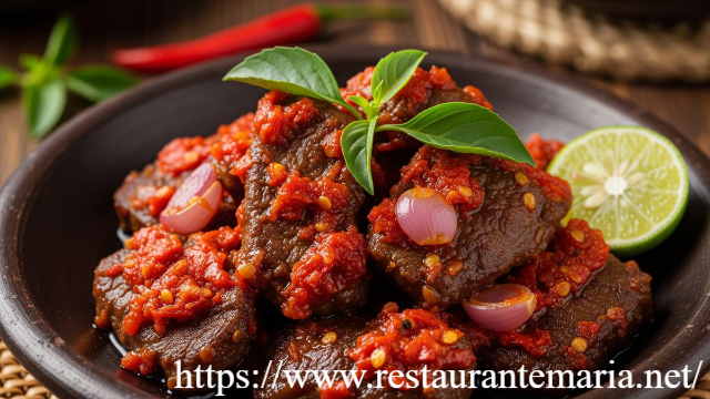Daging Sapi Iris Tipis dengan Balutan Sambal